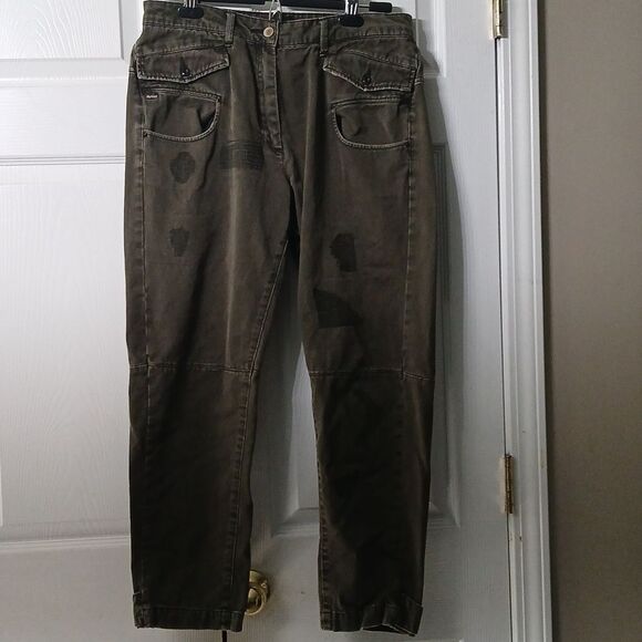 G-Star Raw Army Radar Mid Boyfriend distressed army green jeans  Sz 29 EUC - Picture 1 of 10